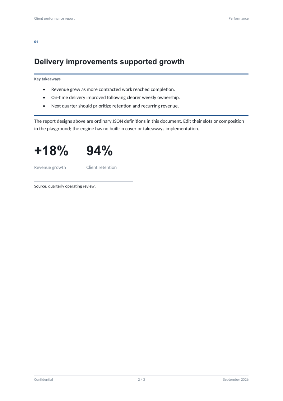 Consulting report page